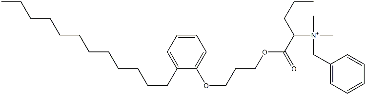 N,N-Dimethyl-N-benzyl-N-[1-[[3-(2-dodecylphenyloxy)propyl]oxycarbonyl]butyl]aminium Struktur