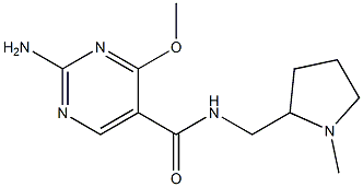 2-Amino-4-methoxy-N-[(1-methyl-2-pyrrolidinyl)methyl]-5-pyrimidinecarboxamide Struktur