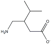 3-(Aminiomethyl)-4-methylpentanoic acid anion Struktur