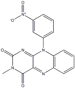 3-Methyl-10-(3-nitrophenyl)pyrimido[4,5-b]quinoxaline-2,4(3H,10H)-dione Struktur