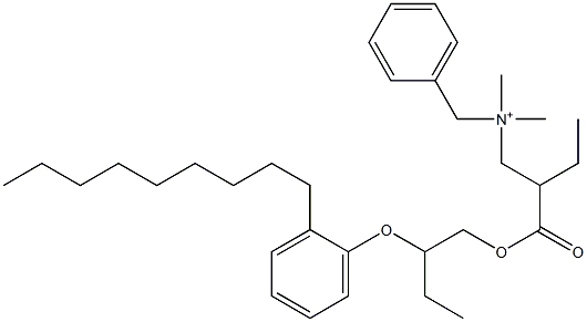 N,N-Dimethyl-N-benzyl-N-[2-[[2-(2-nonylphenyloxy)butyl]oxycarbonyl]butyl]aminium Struktur