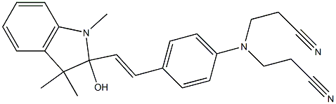 3,3'-[4-[2-(2-Hydroxy-1,3,3-trimethylindolin-2-yl)vinyl]phenyl]iminobis(propanenitrile) Struktur