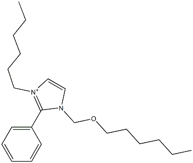 3-Hexyl-2-phenyl-1-[(hexyloxy)methyl]-1H-imidazol-3-ium Struktur