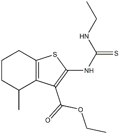 4,5,6,7-Tetrahydro-2-(3-ethylthioureido)-4-methylbenzo[b]thiophene-3-carboxylic acid ethyl ester Struktur