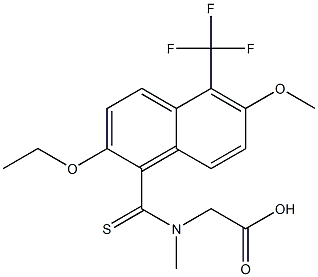 [N-[[2-Ethoxy-6-methoxy-5-trifluoromethyl-1-naphthalenyl]thiocarbonyl]-N-methylamino]acetic acid Struktur