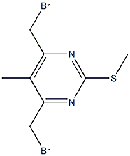 5-Methyl-4,6-bis(bromomethyl)-2-(methylthio)pyrimidine Struktur