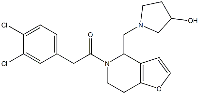 4,5,6,7-Tetrahydro-5-[(3,4-dichlorophenyl)acetyl]-4-[(3-hydroxypyrrolidin-1-yl)methyl]furo[3,2-c]pyridine Struktur