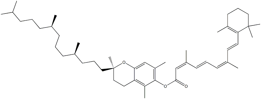 Retinoic acid [(R)-3,4-dihydro-2,5,7-trimethyl-2-[(4R,8R)-4,8,12-trimethyltridecyl]-2H-1-benzopyran]-6-yl ester Struktur