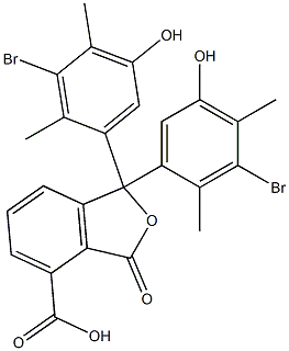 1,1-Bis(3-bromo-5-hydroxy-2,4-dimethylphenyl)-1,3-dihydro-3-oxoisobenzofuran-4-carboxylic acid Struktur