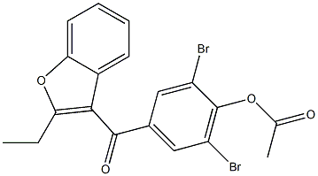 3-(3,5-Dibromo-4-acetoxybenzoyl)-2-ethylbenzofuran Struktur