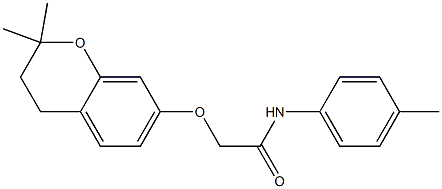 3,4-Dihydro-2,2-dimethyl-7-[N-(4-methylphenyl)carbamoylmethoxy]-2H-1-benzopyran Struktur