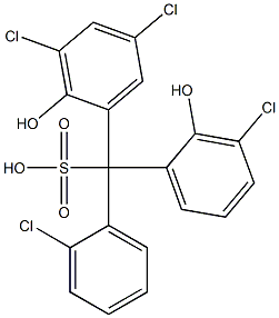 (2-Chlorophenyl)(3-chloro-2-hydroxyphenyl)(3,5-dichloro-2-hydroxyphenyl)methanesulfonic acid Struktur