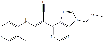 9-(Methoxymethyl)-6-[(Z)-1-cyano-2-[(2-methylphenyl)amino]ethenyl]-9H-purine Struktur