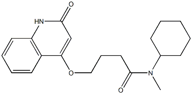 N-Cyclohexyl-N-methyl-4-(1,2-dihydro-2-oxoquinolin-4-yloxy)butyramide Struktur