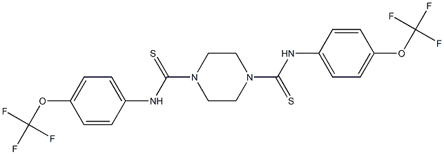 (4-(Thioxo((4-(trifluoromethoxy)phenyl)amino)methyl)piperazinyl)((4-(trifluoromethoxy)phenyl)amino)methane-1-thione Struktur