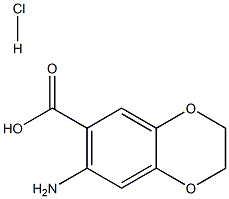 7-Amino-2,3-dihydro-benzo[1,4]dioxine-6-carboxylic acid hydrochloride Struktur