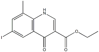 Ethyl 6-iodo-8-methyl-4-oxo-1,4-dihydro-3-quinolinecarboxylate Struktur