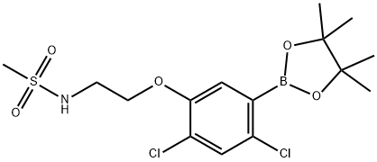 N-(2-(2,4-Dichloro-5-(4,4,5,5-tetramethyl-1,3,2-dioxaborolan-2-yl)phenoxy)ethyl)methanesulfonamide Struktur