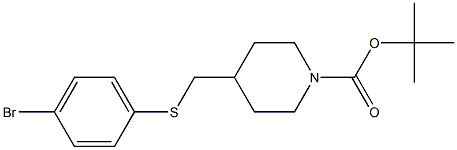 4-(4-Bromo-phenylsulfanylmethyl)-piperidine-1-carboxylic acid tert-butyl ester Struktur