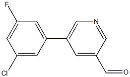 5-(3-chloro-5-fluorophenyl)pyridine-3-carbaldehyde Struktur