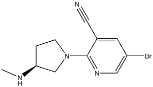 5-bromo-2-((S)-3-(methylamino)pyrrolidin-1-yl)pyridine-3-carbonitrile Struktur