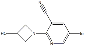 5-bromo-2-(3-hydroxyazetidin-1-yl)pyridine-3-carbonitrile Struktur