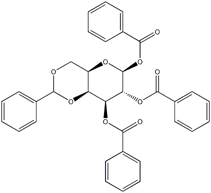 1,2,3-Tri-O-benzoyl-4,6-O-benzylidene-b-D-galactopyranose Struktur