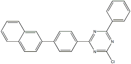 2-chloro-4-(4-(naphthalen-2-yl)phenyl)-6-phenyl-1,3,5-triazine Struktur