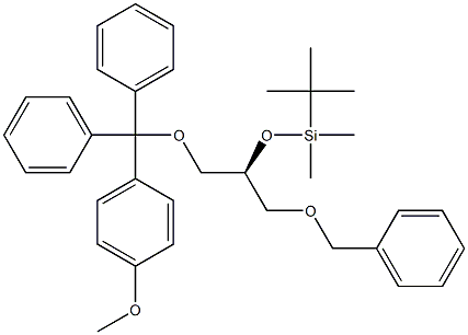 (S)-((1-(Benzyloxy)-3-((4-methoxyphenyl)diphenylmethoxy)propan-2-yl)oxy)(tert-butyl)dimethylsilane Struktur