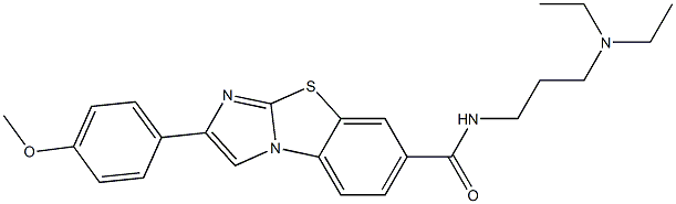 N-(3-(Diethylamino)propyl)-2-(4-methoxyphenyl)benzo[d]imidazo[2,1-b]thiazole-7-carboxamide Struktur