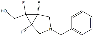 ((1R,5S,6s)-3-benzyl-1,5,6-trifluoro-3-azabicyclo[3.1.0]hexan-6-yl)methanol Struktur