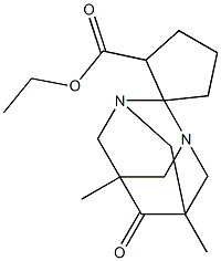 ETHYL 5',7'-DIMETHYL-6'-OXO-1',3'-DIAZASPIRO[CYCLOPENTANE-1,2'-TRICYCLO[3.3.1.1(3,7)]DECANE]-2-CARBOXYLATE Struktur