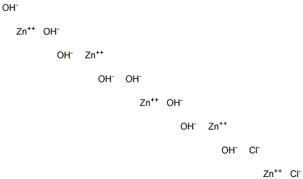 Pentazinc octahydroxide dichloride Struktur