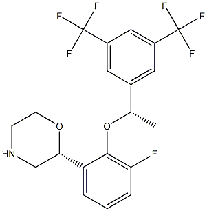 2-(R)-[1-(S)-(3,5-Bis(trifluoromethyl)phenyl)ethoxy]-3-(S)-fluorophenylmorpholine Struktur