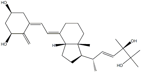 (E,3R,6S)-6-[(1R,3aR,4E,7aR)-4-[(2Z)-2-[(3S,5S)-3,5-dihydroxy-2-methylidene-cyclohexylidene]ethylidene]-7a-methyl-2,3,3a,5,6,7-hexahydro-1H-inden-1-yl]-2,3-dimethyl-hept-4-ene-2,3-diol Struktur