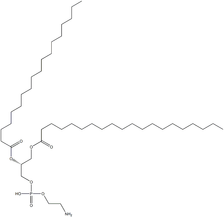 2-aminoethoxy-[(2R)-3-icosanoyloxy-2-octadecanoyloxy-propoxy]phosphinic acid Struktur