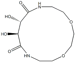 (1S,2S)-1,2-Dihydroxy-3,14-dioxo-7,10-dioxa-4,13-diazacyclotetradecane Struktur