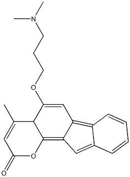 5-(N,N-dimethylaminopropoxy)-4-methylbenzofuro(1,2-h)benzopyran-2-one Struktur