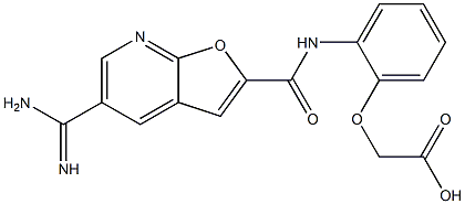 2-(((5-amidinofuro(2,3-b)pyridin-2-yl)formamido)phenyloxy)acetic acid Struktur