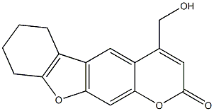 4-hydroxymethyl-6,7,8,9-tetrahydro-2H-benzofuro-(3,2-g)-1-benzopiran-2-one Struktur