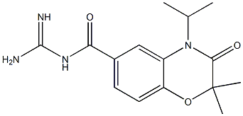 N-(4-isopropyl-2,2-dimethyl-3-oxo-3,4-dihydro-2H-benzo(1,4)oxazine-6-carbonyl)guanidine Struktur