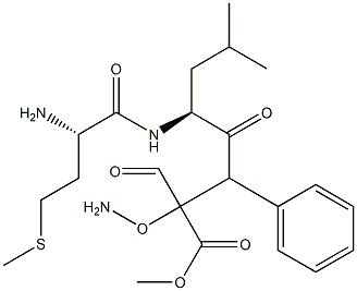 formyl-methionyl-leucyl-2-aminooxy-3-phenylpropionic acid methyl ester Struktur