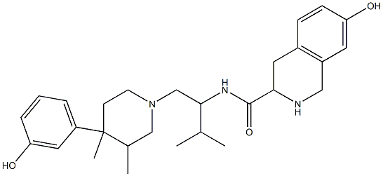 7-hydroxy-N-(1-((4-(3-hydroxyphenyl)-3,4-dimethyl-1-piperidinyl)methyl)-2-methylpropyl)-1,2,3,4-tetrahydro-3-isoquinolinecarboxamide Struktur