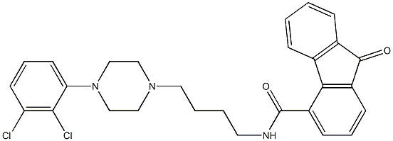 N-(4-(4-(2,3-dichlorophenyl)piperazin-1-yl)butyl)(9-oxofluoren-4-yl)carboxamide Struktur