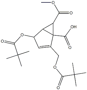 6-methoxycarbonyl-4-pivaloyloxy-2-(pivaloyloxymethyl)bicyclo(3.1.0)hex-2-ene-1-carboxylic acid Struktur