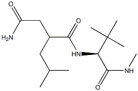 N2-(2-(carbamoylmethyl)-4-methylvaleryl)-N1,3-dimethylvalinamide Struktur