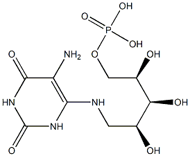 5-amino-6-ribitylamino-2,4(1H,3H)pyrimidinedione 5'-phosphate Struktur