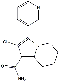 2-chloro-3-pyridine-3-yl-5,6,7,8-tetrahydroindolizine-1-carboxamide Struktur