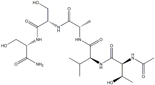 N-acetyl-threonyl-valyl-alanyl-seryl-serinamide Struktur