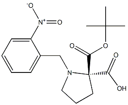 Boc-(R)-alpha-(2-nitro-benzyl)-proline Struktur